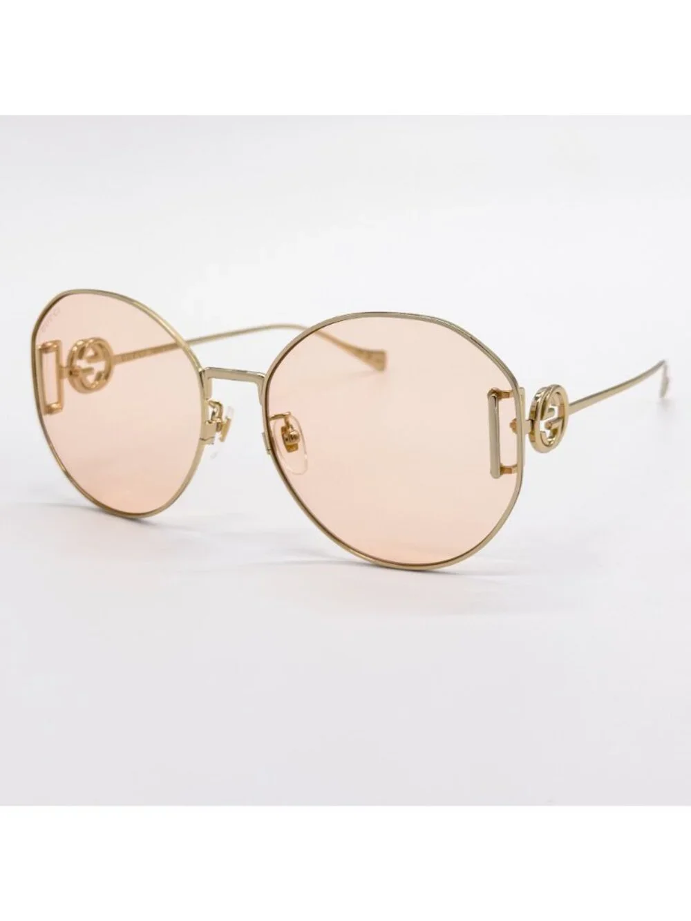 New Gucci Gold Cream Round Women Sunglasses GG1206SA 004